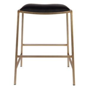 wp-image-tigress-55365.jpeg Kai Gold Kitchen Stool Black Vegan Leather, 40cm W x 40cm D x 65cm H (RRP $429)