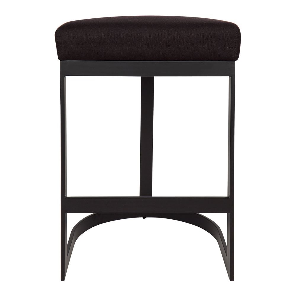 Brooke Black Kitchen Stool Black Linen, 52cm W x 41cm D x 66cm H (RRP $781) - Image 3