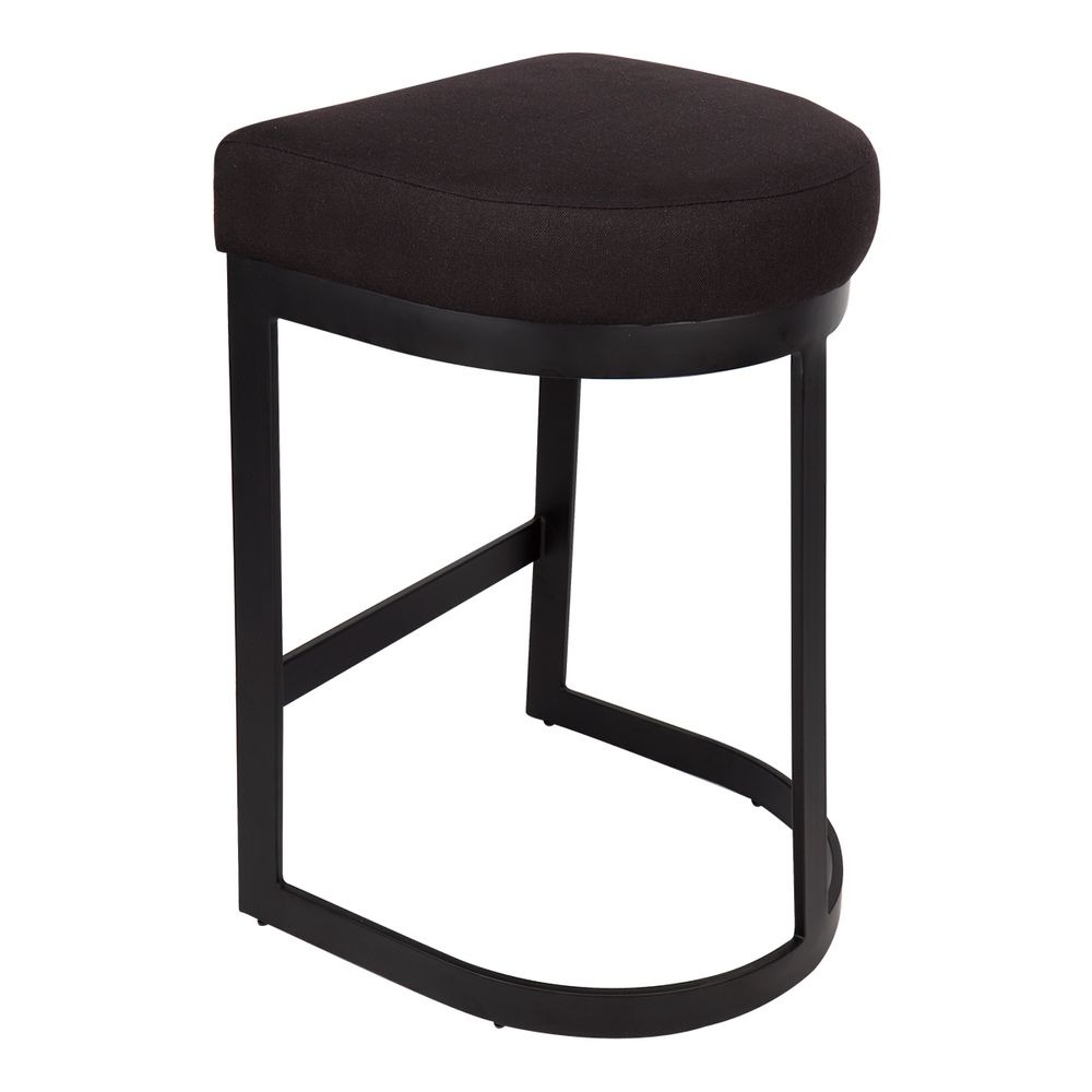 Brooke Black Kitchen Stool Black Linen, 52cm W x 41cm D x 66cm H (RRP $781) - Image 4