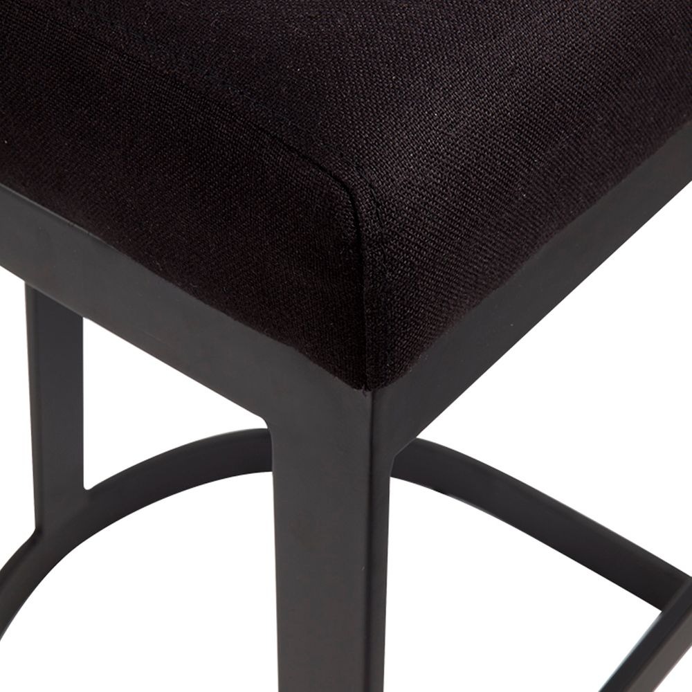 Brooke Black Kitchen Stool Black Linen, 52cm W x 41cm D x 66cm H (RRP $781) - Image 5