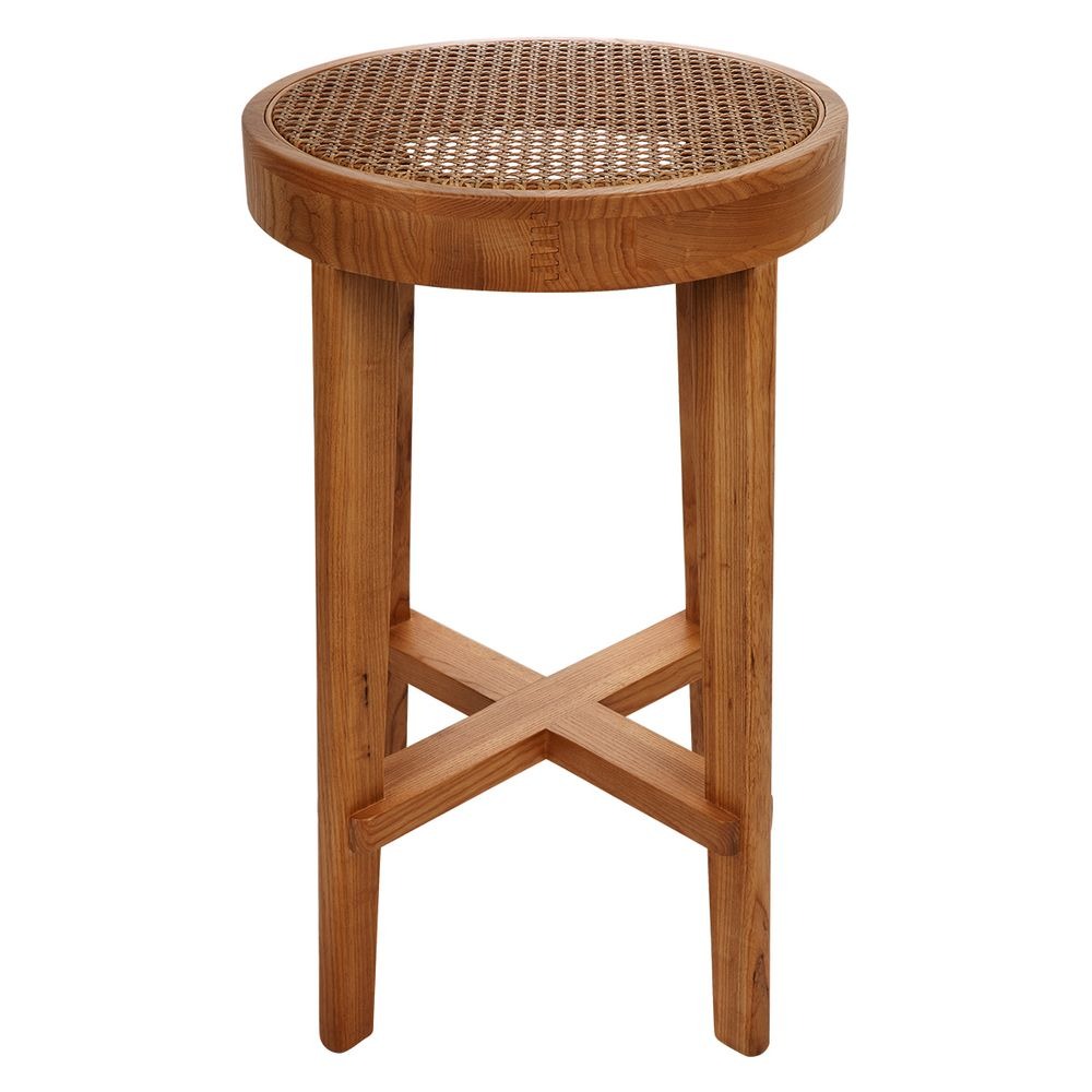 Cape Byron Rattan Kitchen Stool Natural, 43cm W x 38cm D x 65cm H (RRP $649)