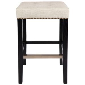 wp-image-tigress-55436.jpeg Canyon Black Bar Stool Natural Linen, 45cm W x 38cm D x 66.5cm H (RRP $627)