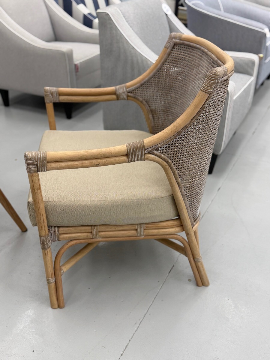 Raffles Havana Occasional Chair Rattan Cream Cushion, W 66cm D 70cm H 86cm (RRP $1299) - Image 4