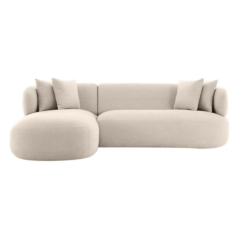 Greenwich 3 Seater Sofa w Left Chaise Natural Chenille, 260cm W x 160cm D x 70cm H (RRP $4411)