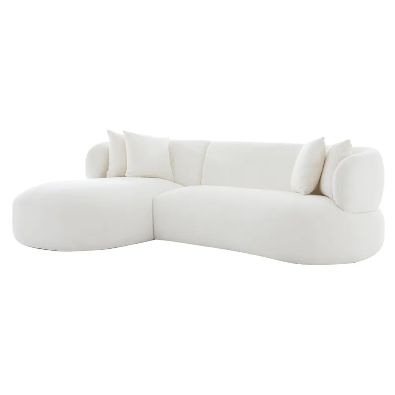 Greenwich 3 Seater Sofa w Left Chaise Ivory Chenille, 260cm W x 160cm D x 76cm H (RRP $4411) - Image 2