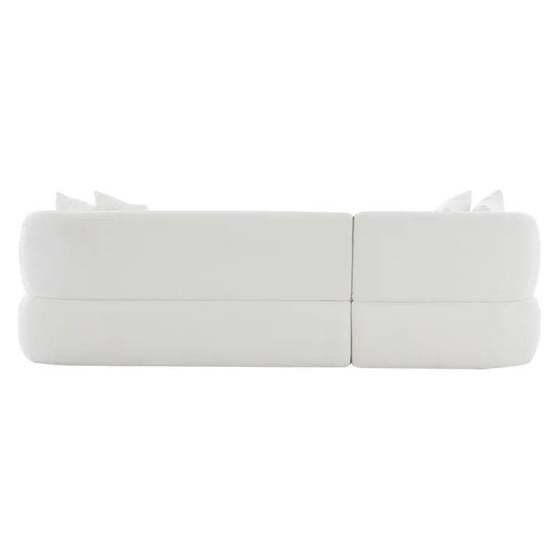 Greenwich 3 Seater Sofa w Left Chaise Ivory Chenille, 260cm W x 160cm D x 76cm H (RRP $4411) - Image 3