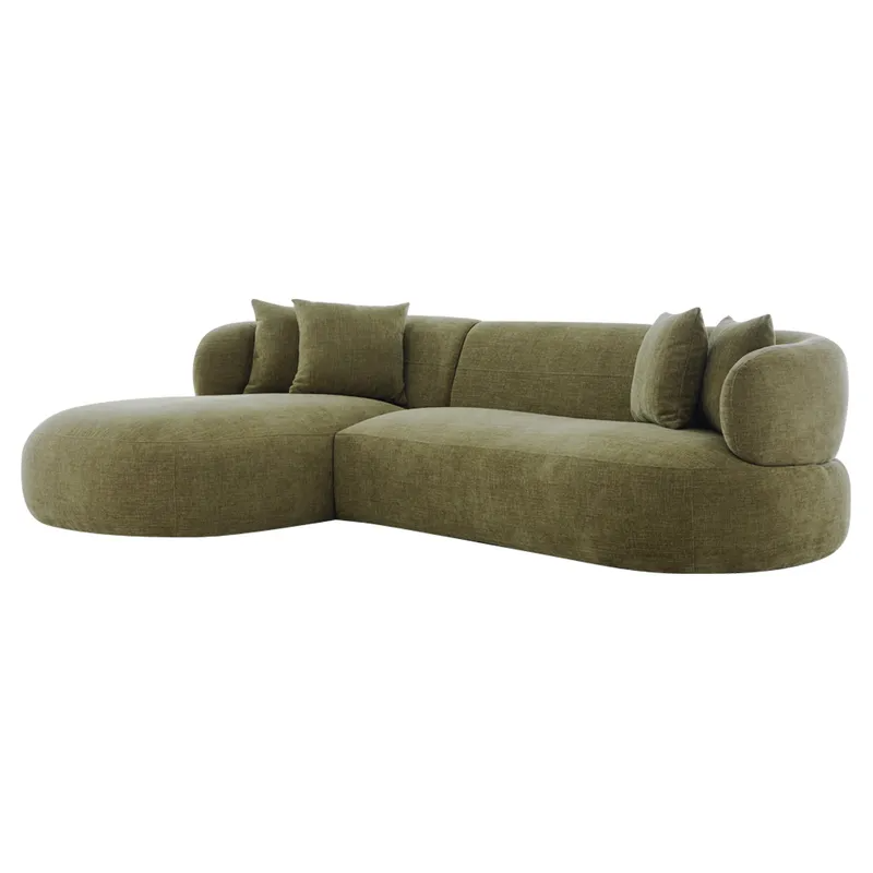 Greenwich 3 Seater Sofa w Left Chaise Sage Chenille, 260cm W x 160cm D x 76cm H (RRP $4411) - Image 2