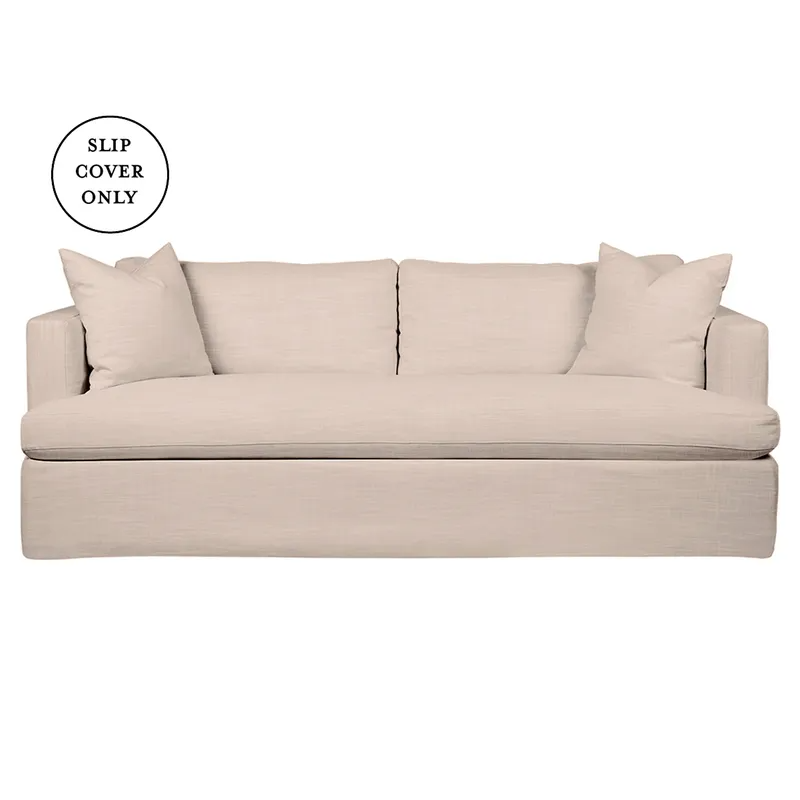 Birkshire 3 Seater Sofa SLIP COVER ONLY Oat Linen, 220cm W x 96cm D x 90cm H (RRP $1441)