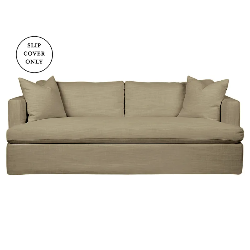 Birkshire 3 Seater Sofa SLIP COVER ONLY Sage Linen, 220cm W x 96cm D x 90cm H (RRP $1441)