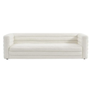 Colorado 3 Seater Sofa White Boucle, 240cm W x 96cm D x 71cm H (RRP $4829)