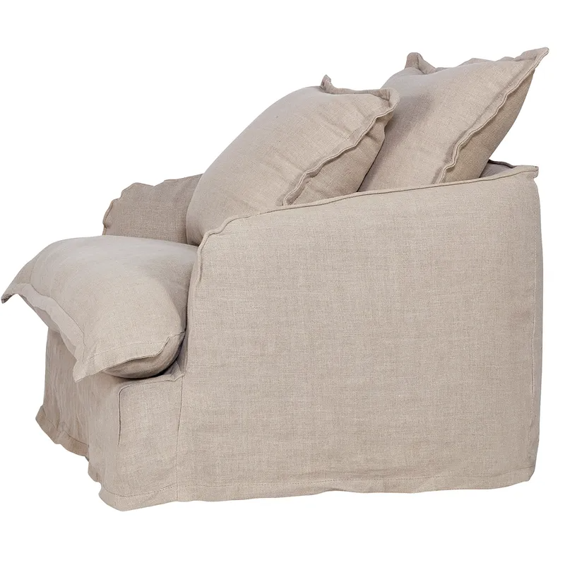 Hayman Slip Cover Arm Chair Natural Linen, 105cm W x 104cm D x89cm H (RRP $4389) - Image 4