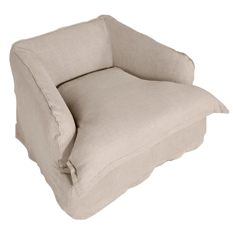 Hayman Slip Cover Arm Chair Natural Linen, 105cm W x 104cm D x89cm H (RRP $4389) - Image 7