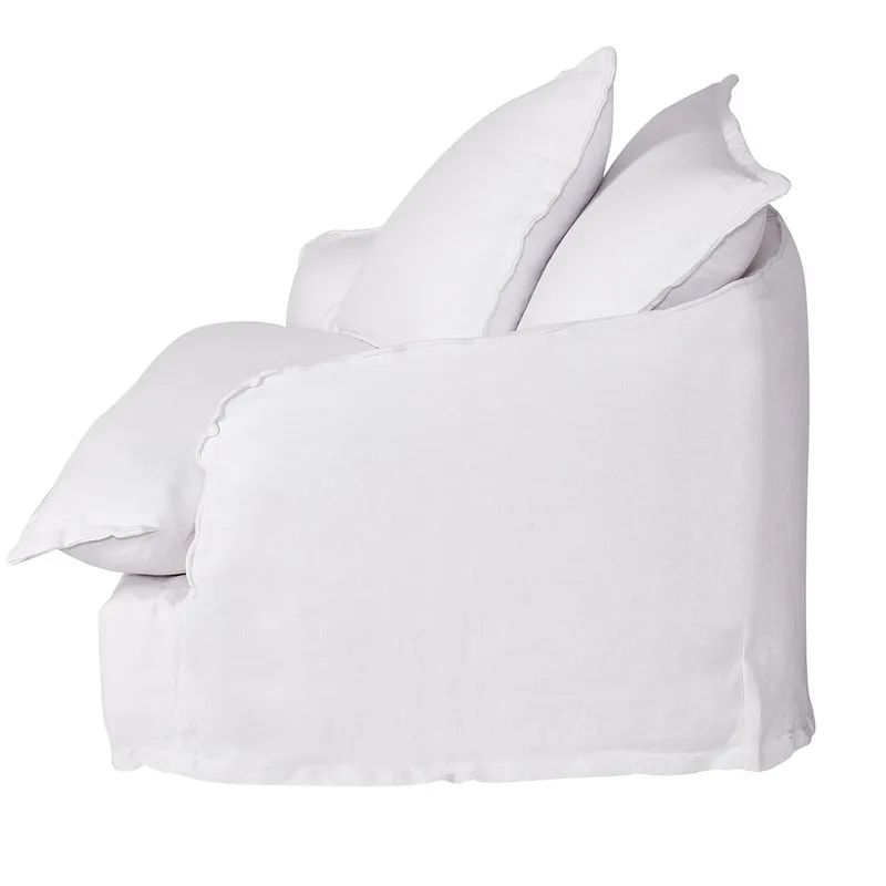Hayman Slip Cover Arm Chair White Linen, 105cm W x 104cm D x82cm H (RRP $4389) - Image 5