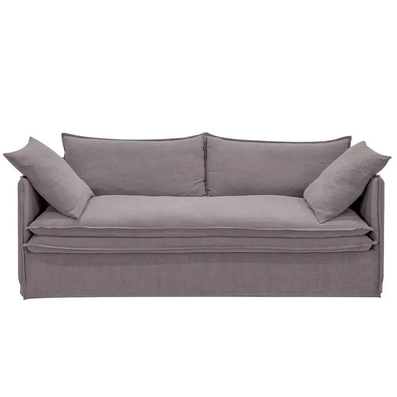 Palm Beach 3 Seater Slip Cover Sofa Slate Grey Linen, 210cm W x 97cm D x 89cm H (RRP $3927)