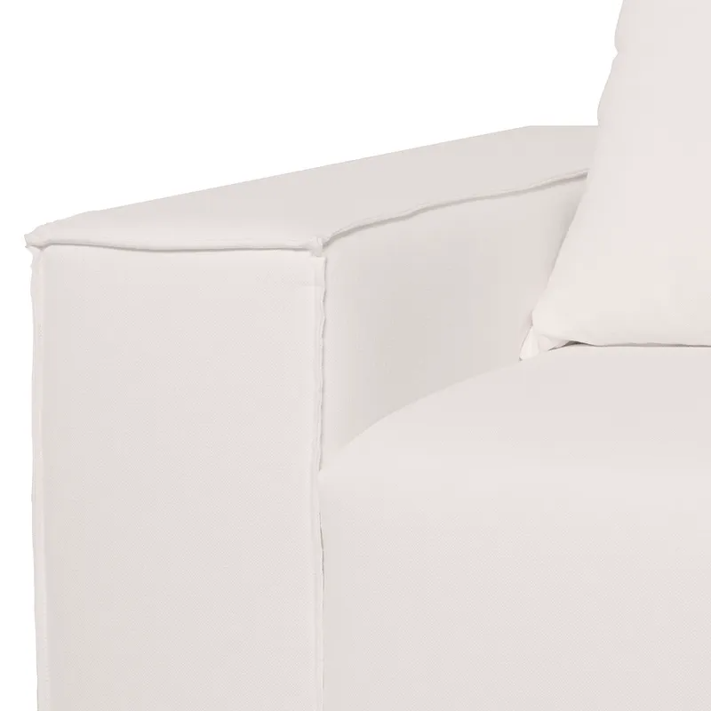 Midtown 4 Seater Sofa White Linen, 260cm W x 106cm D x 83cm H (RRP $4785) - Image 4