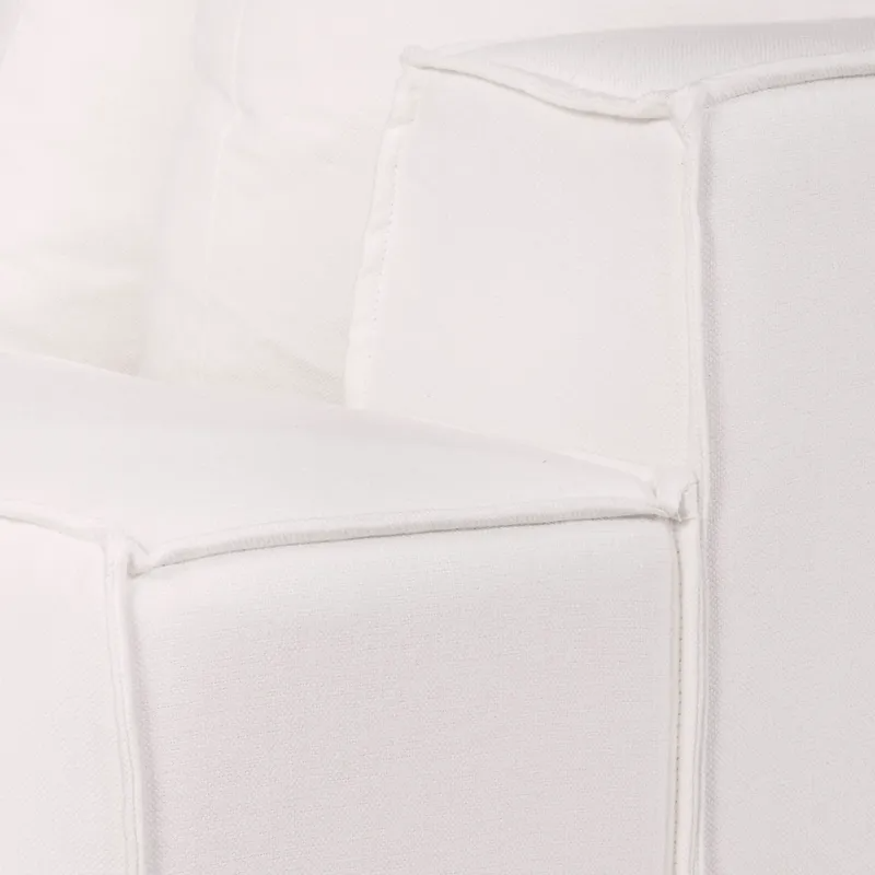 Midtown 4 Seater Sofa White Linen, 260cm W x 106cm D x 83cm H (RRP $4785) - Image 7