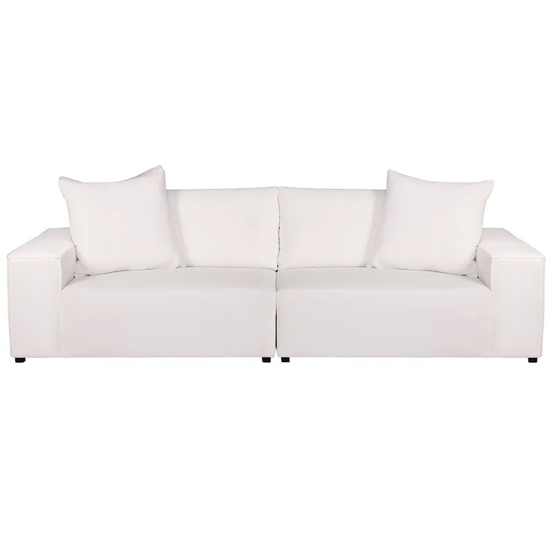 Midtown 4 Seater Sofa White Linen, 260cm W x 106cm D x 83cm H (RRP $4785) - Image 8