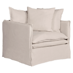 wp-image-tigress-55711.png Palm Beach Slip Cover Arm Chair Natural Linen, 100cm W x 97cm D x89cm H (RRP $2409)