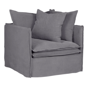 wp-image-tigress-55719.png Palm Beach Slip Cover Arm Chair Slate Grey Linen, 100cm W x 97cm D x89cm H (RRP $2233)