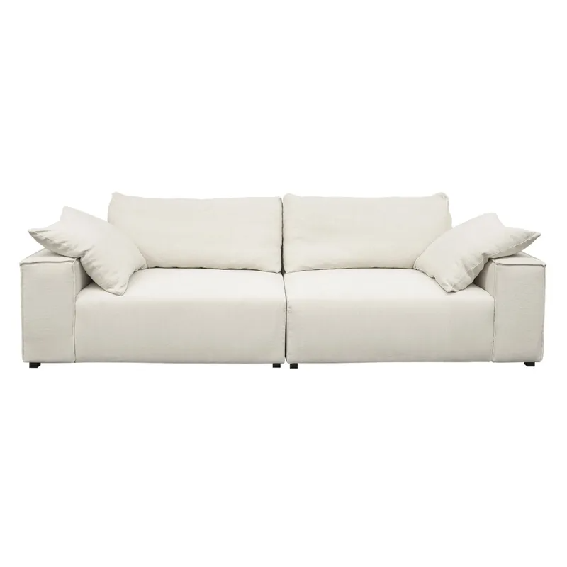 Midtown 4 Seater Sofa Natural Linen, 260cm W x 106cm D x 83cm H (RRP $4785)