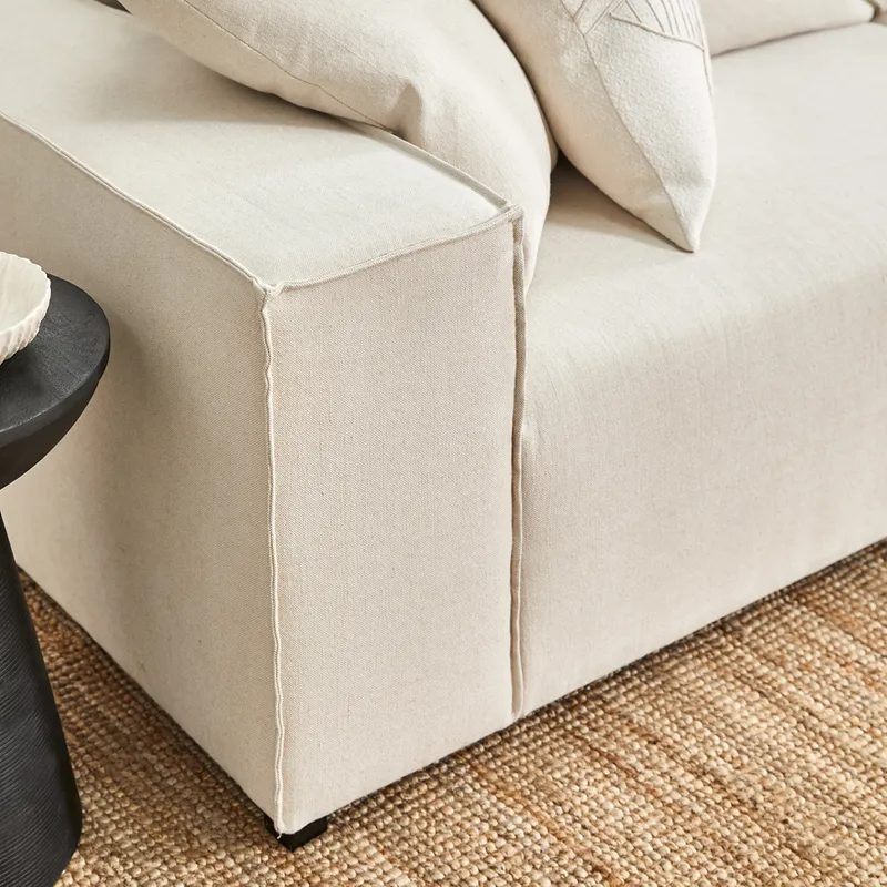 Midtown 4 Seater Sofa Natural Linen, 260cm W x 106cm D x 83cm H (RRP $4785) - Image 3