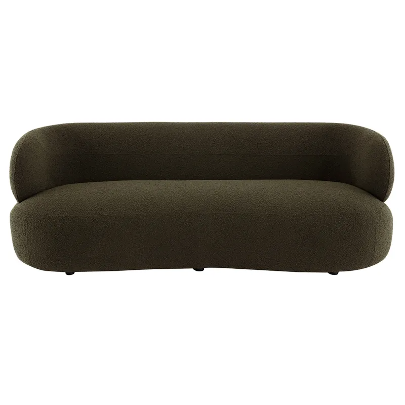 Greenwich 3 Seater Sofa Green Boucle, 231cm W x 91cm D x 78cm H (RRP $3069)
