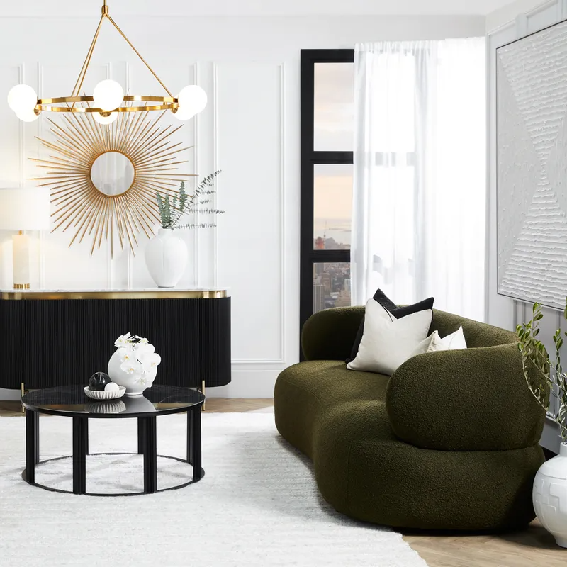 Greenwich 3 Seater Sofa Green Boucle, 231cm W x 91cm D x 78cm H (RRP $3069) - Image 4