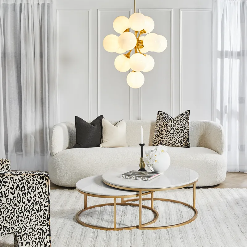 Greenwich 3 Seater Sofa Ivory Boucle, 231cm W x 91cm D x 78cm H (RRP $3949) - Image 4