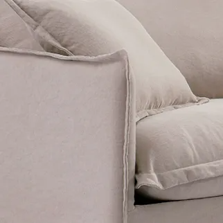 Cove 3 Seater Slip Cover Sofa Taupe Linen, 220cm W x 107cm D x 86cm H (RRP $3949) - Image 5