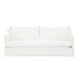 Cove 3 Seater Slip Cover Sofa White Linen, 220cm W x 107cm D x 86cm H (RRP $5049)
