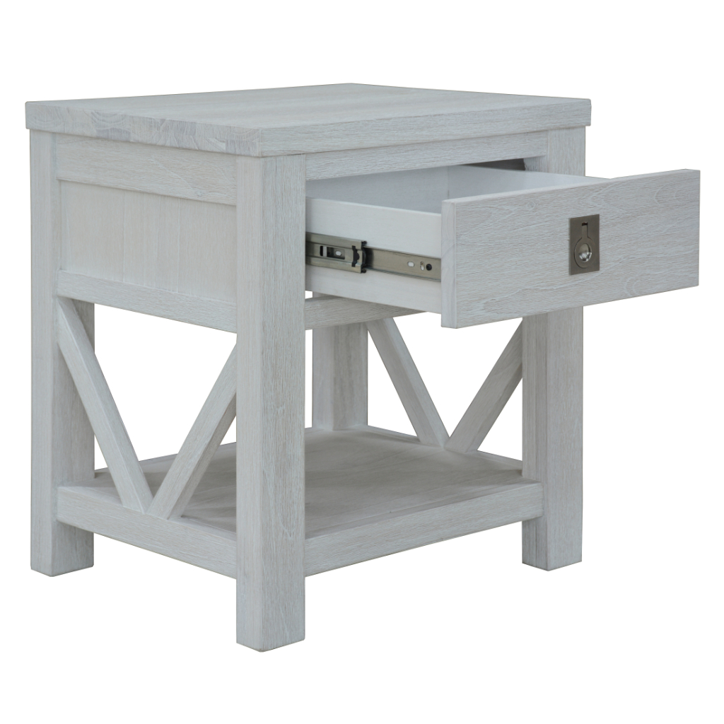 Coastal Hamptons Style Hardwood Timber King Bed 4 Piece Tallboy Package, Whitewash (RRP $2999) - Image 9