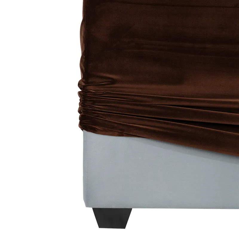 Birkshire 3 Seater Slip Cover Sofa Dark Chocolate Velvet, 220cm W x 96cm D x 90cm H (RRP $5049) - Image 7