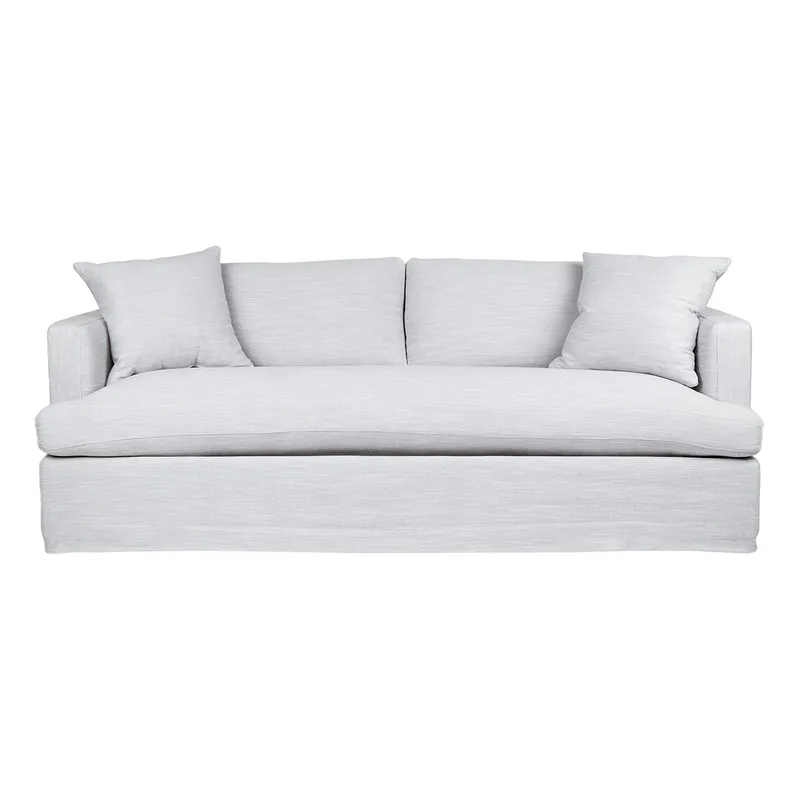 Birkshire 3 Seater Slip Cover Sofa Grey Linen, 220cm W x 96cm D x 90cm H (RRP $4389)