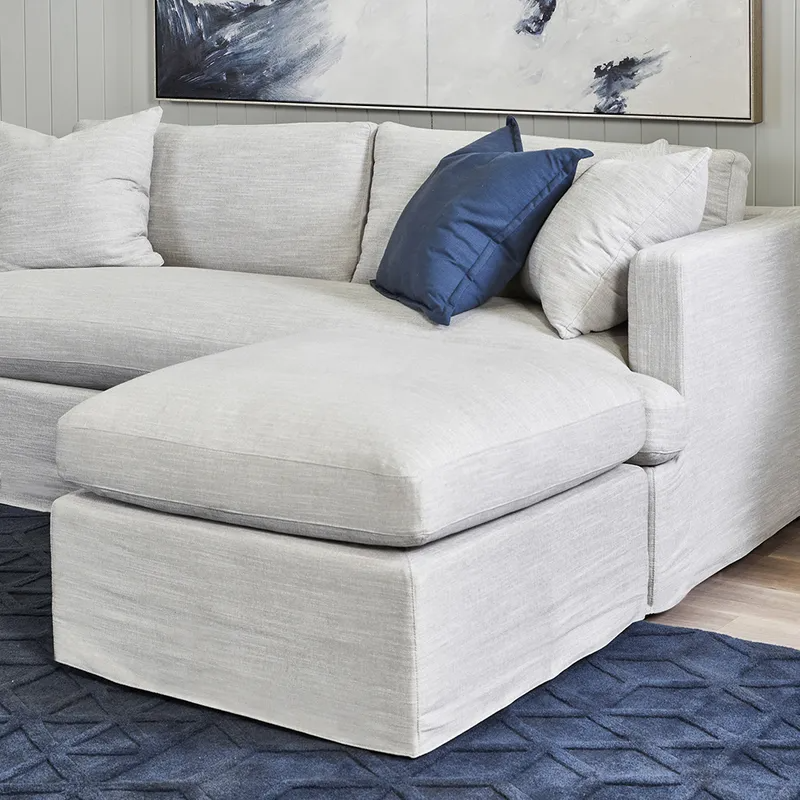 Birkshire 3 Seater Slip Cover Sofa Grey Linen, 220cm W x 96cm D x 90cm H (RRP $4389) - Image 4