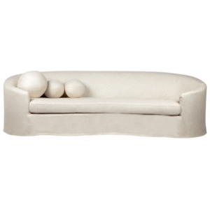 Elle 3 Seater Slip Cover Sofa Natural Linen, 254cm W x 104cm D x 70cm H (RRP $6589)