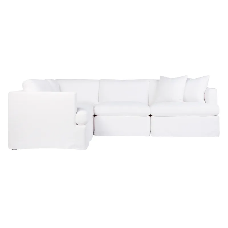 Birkshire Slip Cover Modular Sofa White Linen Option 2, 276cm W x 96cm-196cm D x 85cm H (RRP $8910) - Image 2