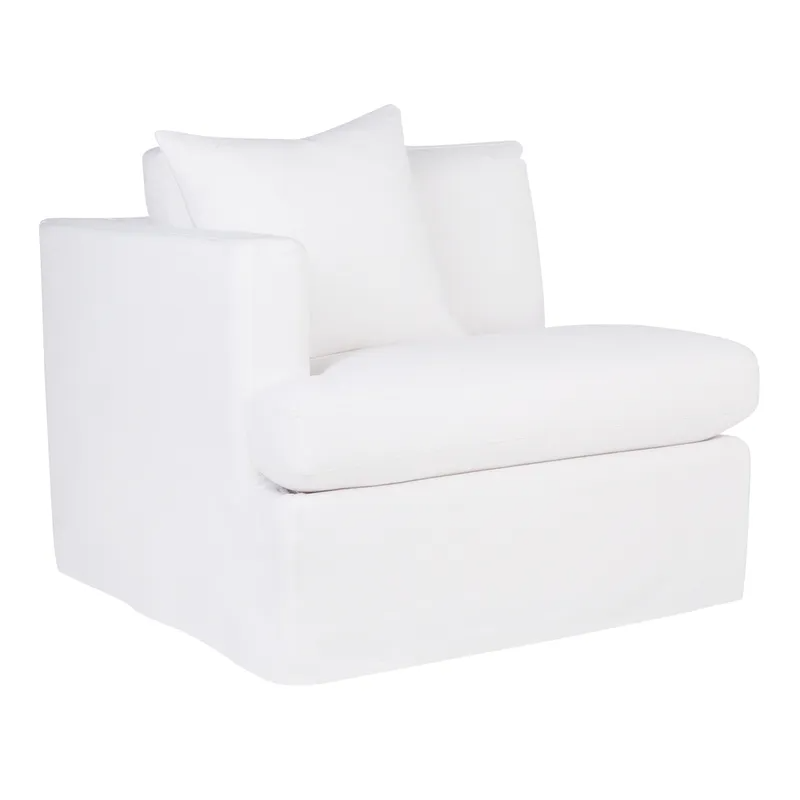 Birkshire Slip Cover Left Arm Facing Seat White Linen, 100cm W x 96cm D x 85cm H (RRP $2541)