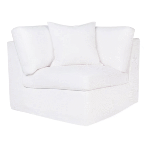 wp-image-tigress-55835.png Birkshire Slip Cover Corner Seat Chair White Linen, 96cm W x 96cm D x 85cm H (RRP $2189)