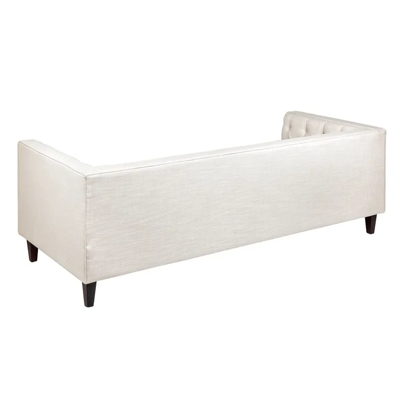 Tuxedo 3 Seater Tufted Sofa Natural Linen, 228cm W x 89cm D x 76cm H (RRP $3839) - Image 6