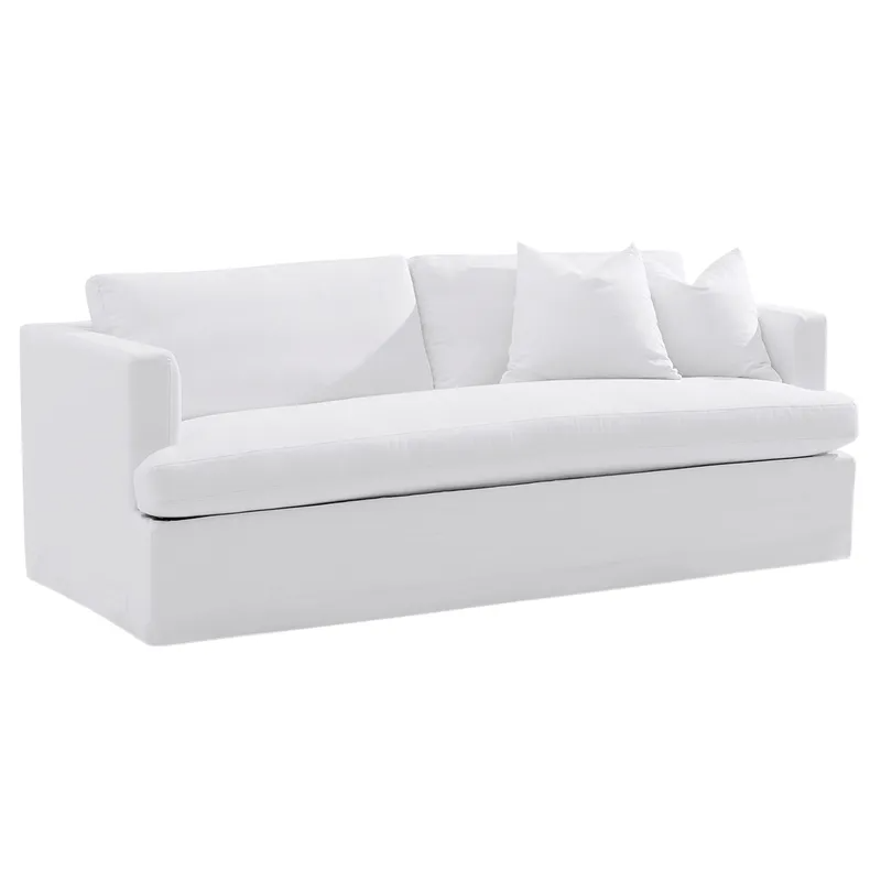 Birkshire 3 Seater Slip Cover Sofa White Linen, 220cm W x 96cm D x 90cm H (RRP $4389) - Image 3