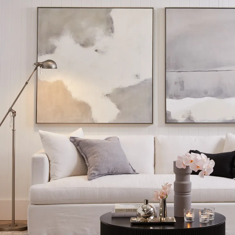 Birkshire 3 Seater Slip Cover Sofa White Linen, 220cm W x 96cm D x 90cm H (RRP $4389) - Image 5