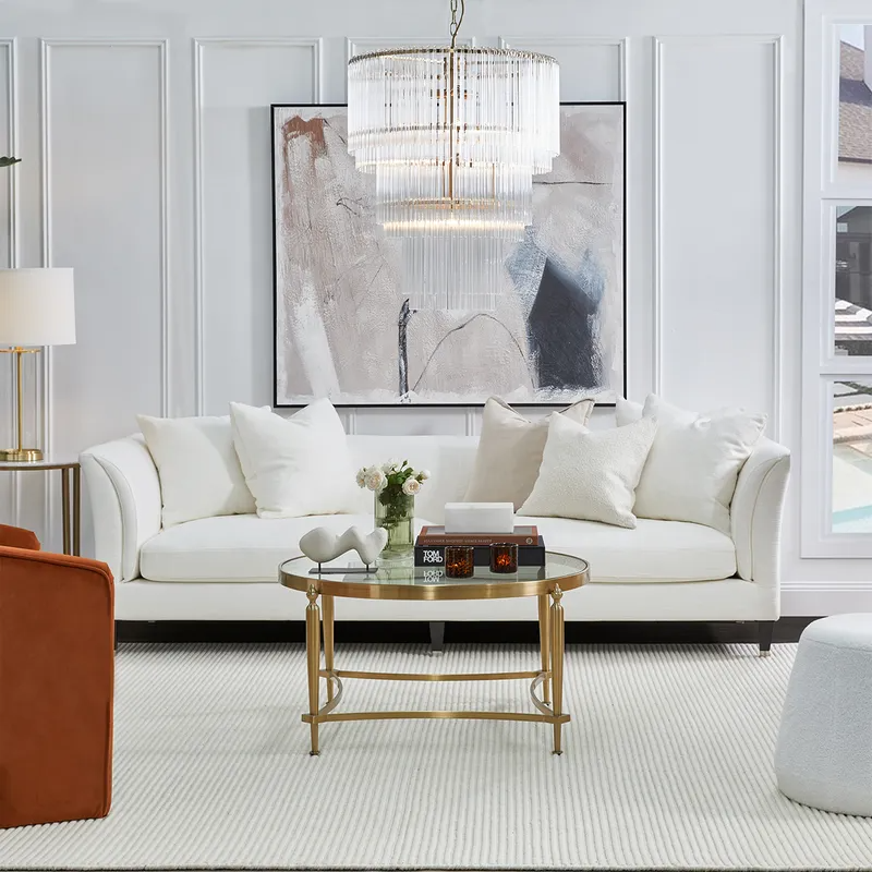 Tailor 3 Seater Sofa Ivory Linen, 252cm W x 95.5cm D x 71cm H (RRP $4829) - Image 2