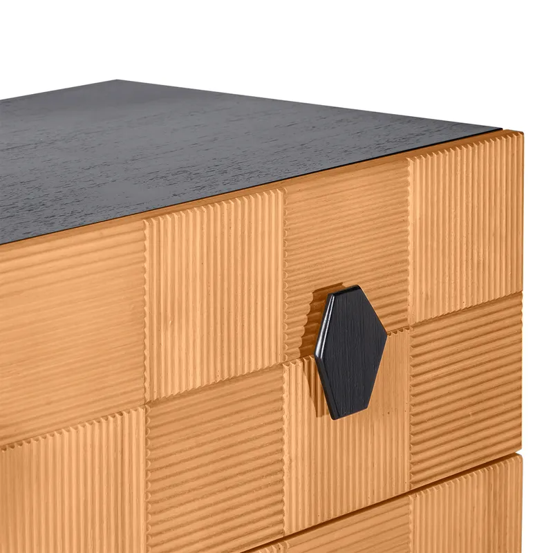 Alton 3 Drawer Chest Natural and Black, 96cm W x 45cm D x 92cm H (RRP $2783) - Image 6
