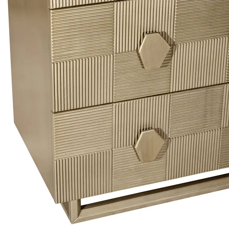 Alton 3 Drawer Chest Antique Gold, 96cm W x 45cm D x 92cm H (RRP $2783) - Image 4
