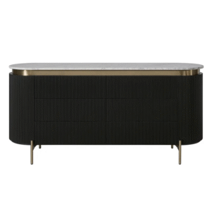 Demarco 6 Drawer Chest Black, 170cm W x 50cm D x 81cm H (RRP $5709)