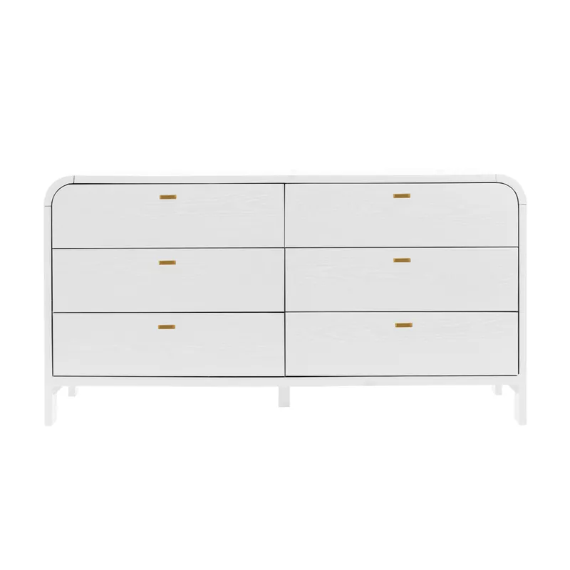 Chisholm 6 Drawer Chest White, 160cm W x 50cm D x 83cm H (RRP $4389)