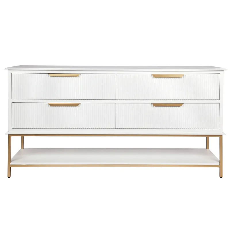 Aimee 4 Drawer Chest White, 170cm W x 50cm D x 86cm H (RRP $3729)
