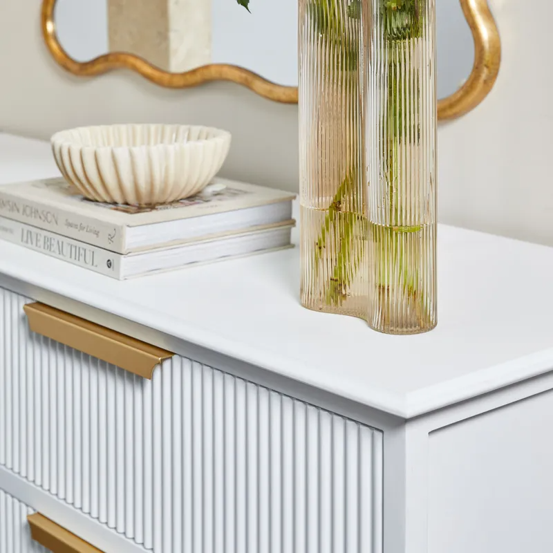 Aimee 4 Drawer Chest White, 170cm W x 50cm D x 86cm H (RRP $3729) - Image 2