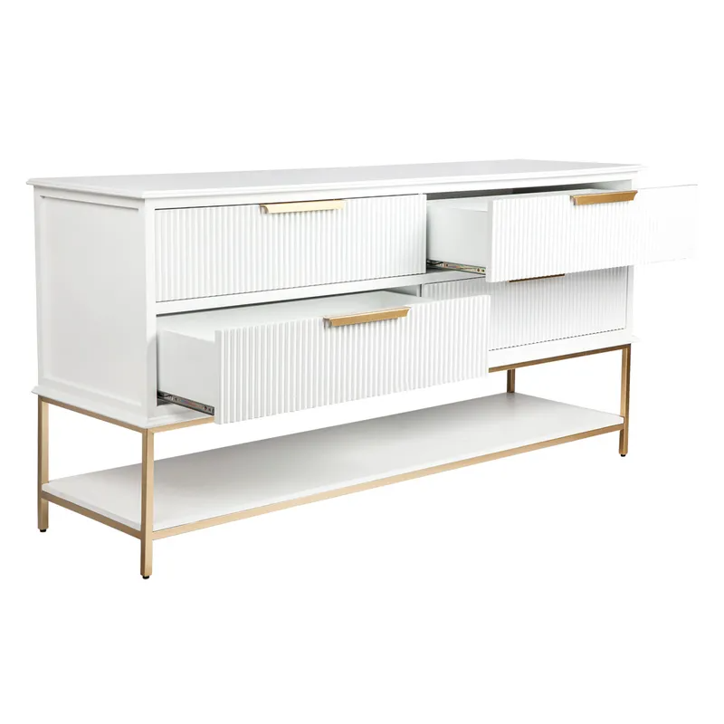 Aimee 4 Drawer Chest White, 170cm W x 50cm D x 86cm H (RRP $3729) - Image 4