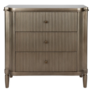 Arielle 3 Drawer Chest Antique Gold, 96cm W x 45cm D x 92cm H (RRP $2499)